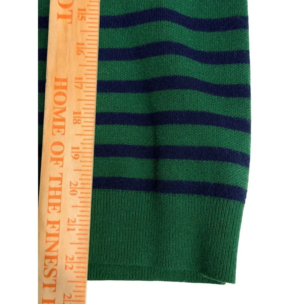 Maeve By Anthropologie Harmon Sweater Tee Green-Blue Stripes Short Sleeve Sz XS - Picture 8 of 10